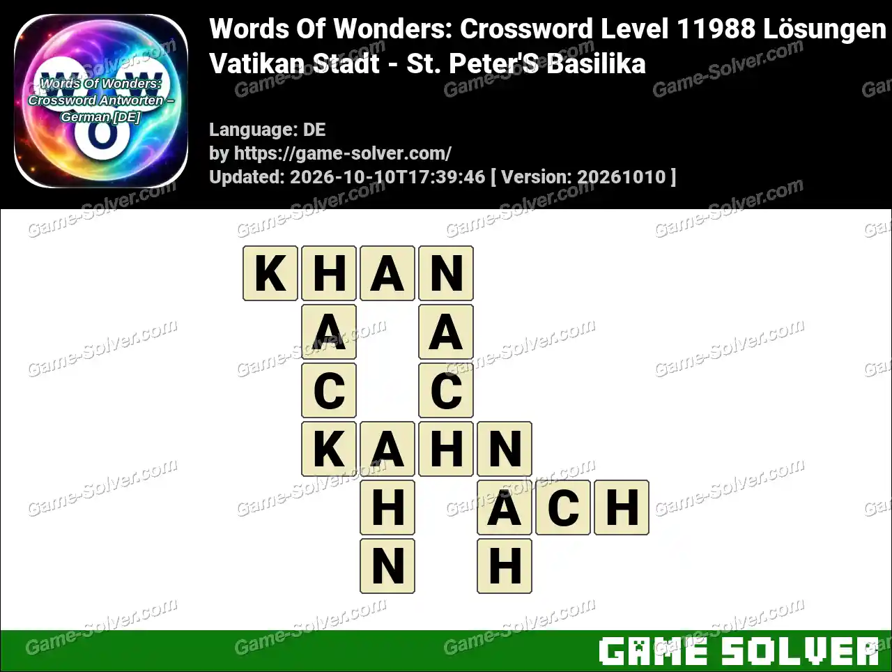 Words Of Wonders: Crossword Level 11988 Lösungen – Vatikan Stadt – St. Peter’S Basilika